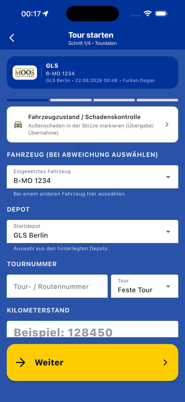 GLS Tour starten