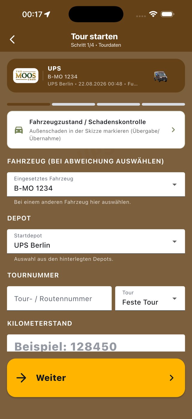 UPS Tour starten